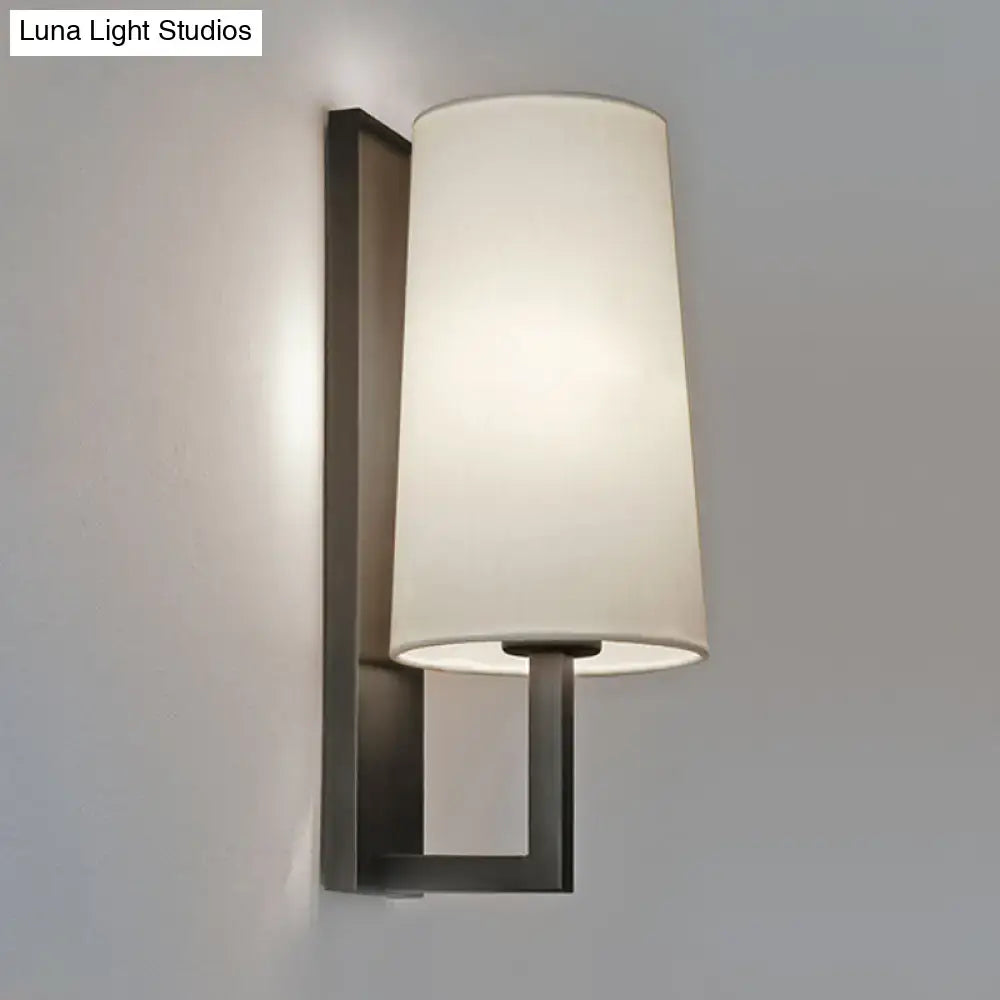 Modern black and white fabric wall lamp for bedroom lighting