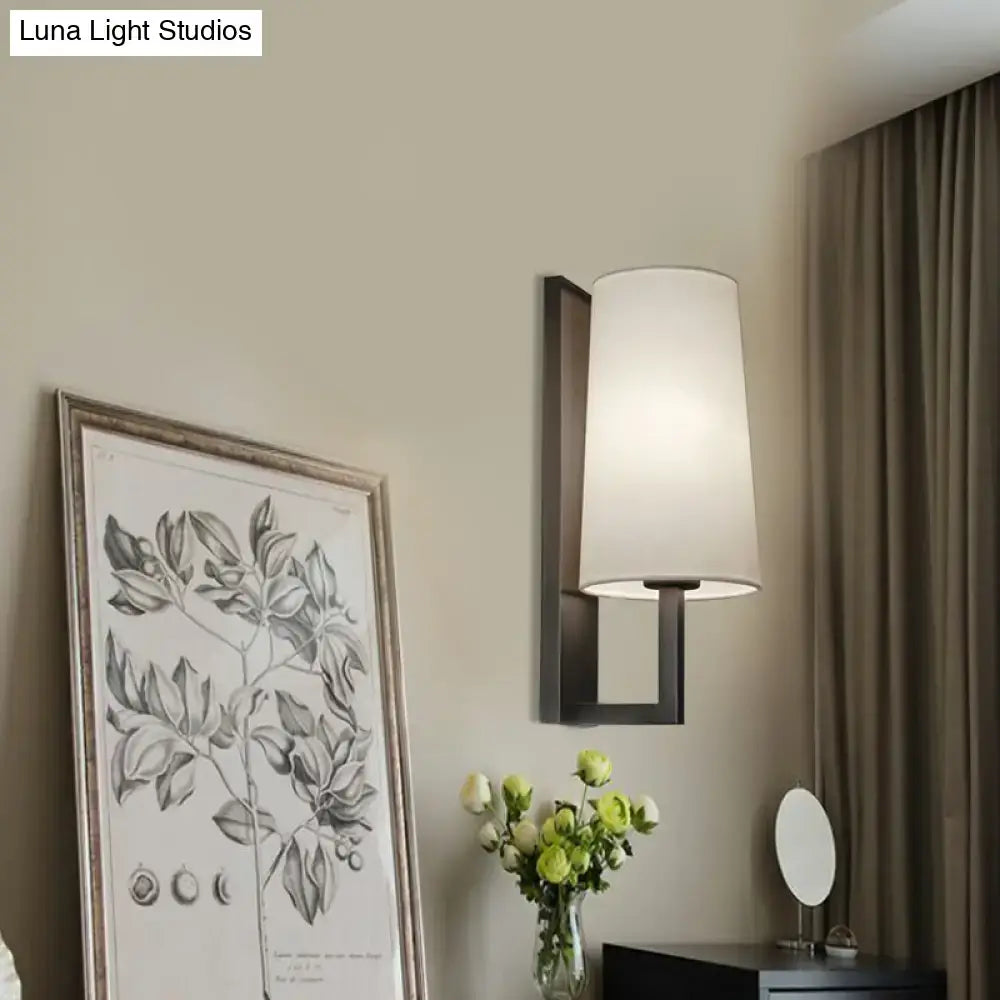 Modern black and white fabric wall lamp for bedroom lighting