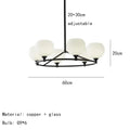 Modern black and white glass pendant lamp dining room 5 light
