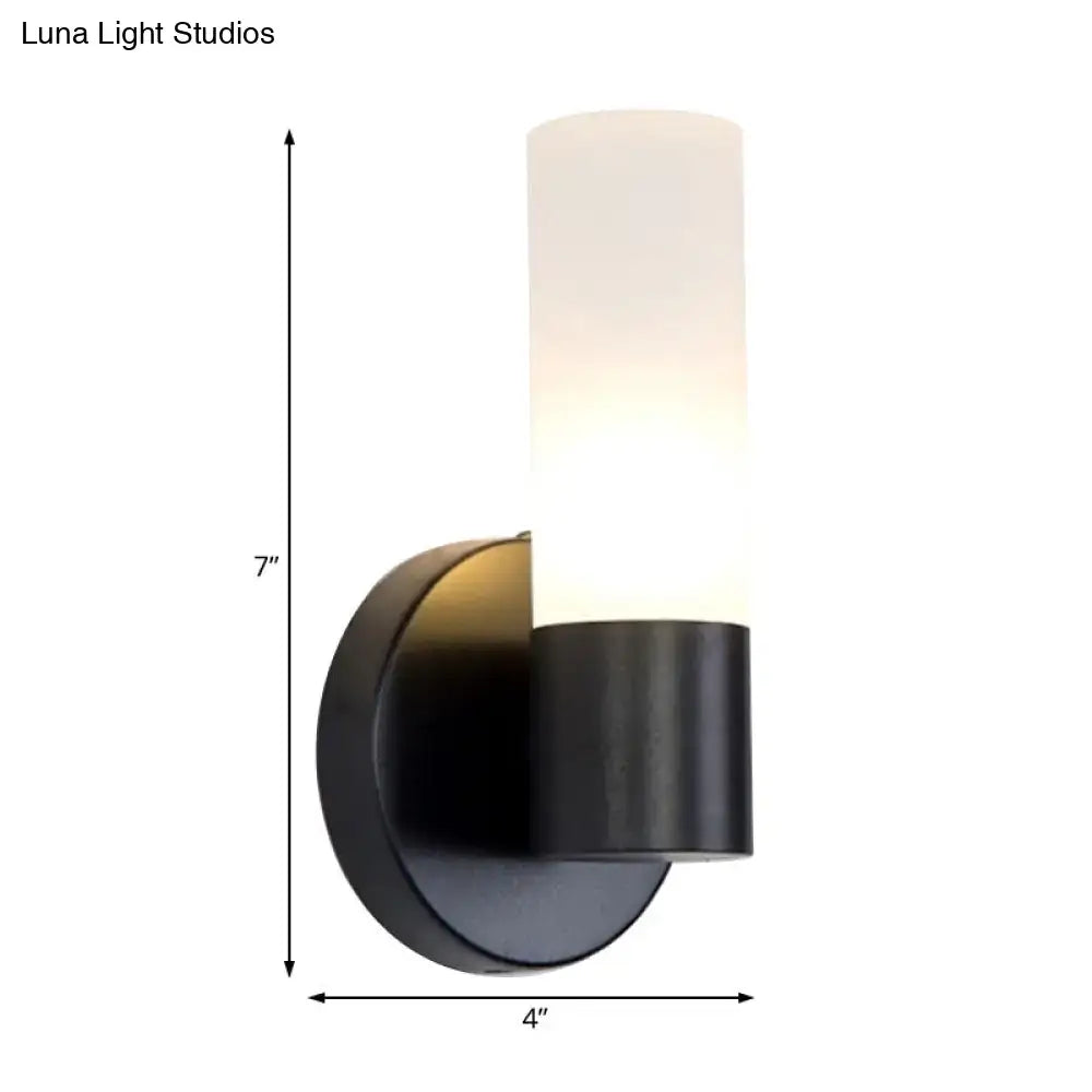 Modern black and white glass sconce lamp bedroom wall light