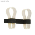 Modern black arc ring wall lamp with two curved off-white acrylic arms and a sleek black metal arc ring sconce design