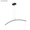 Modern black arched led pendant light with sleek metallic finish and smd light type for dining room island lighting