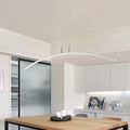 Modern black arched led pendant light for dining room island