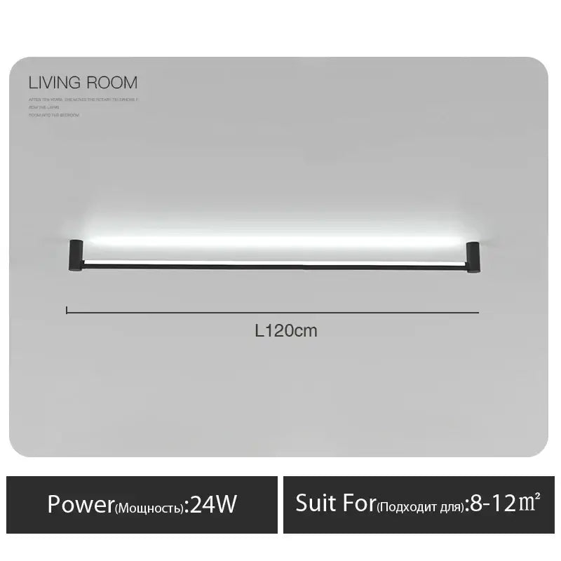 Modern black bar linear wall light for living room ambient lighting