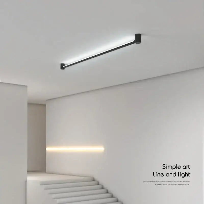 Modern black bar linear wall light for living room ambient lighting