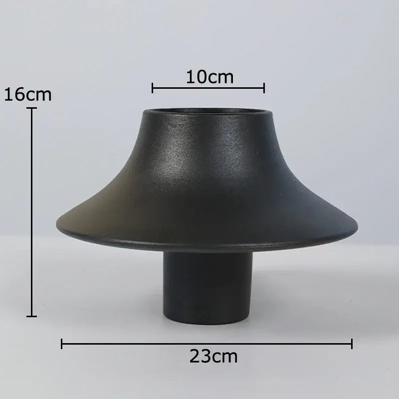 Modern black bell shaped decorbites ceramic vase desktop decor