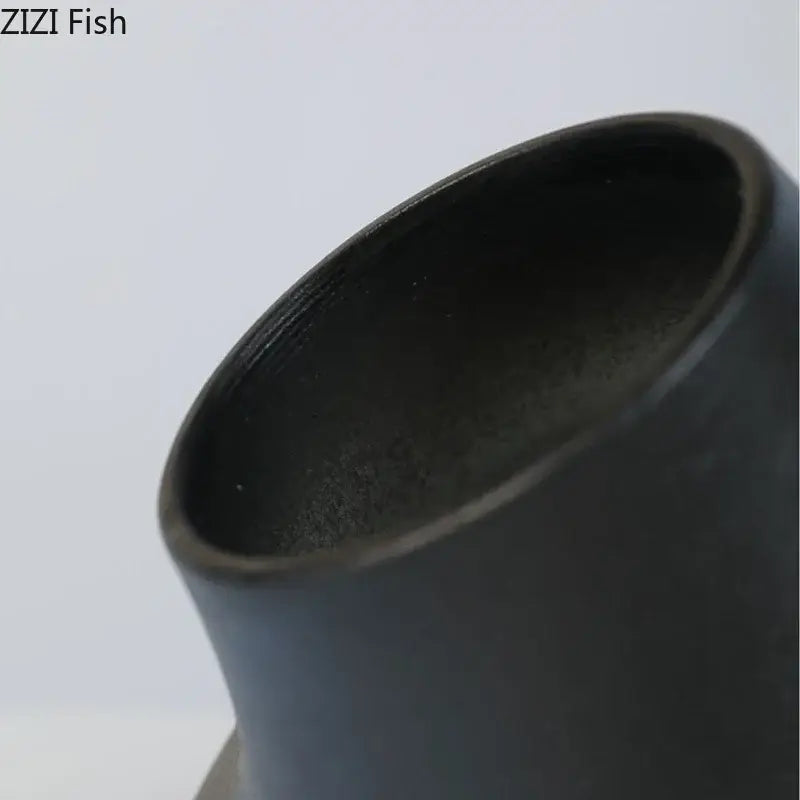 Modern black bell shaped decorbites ceramic vase desktop decor