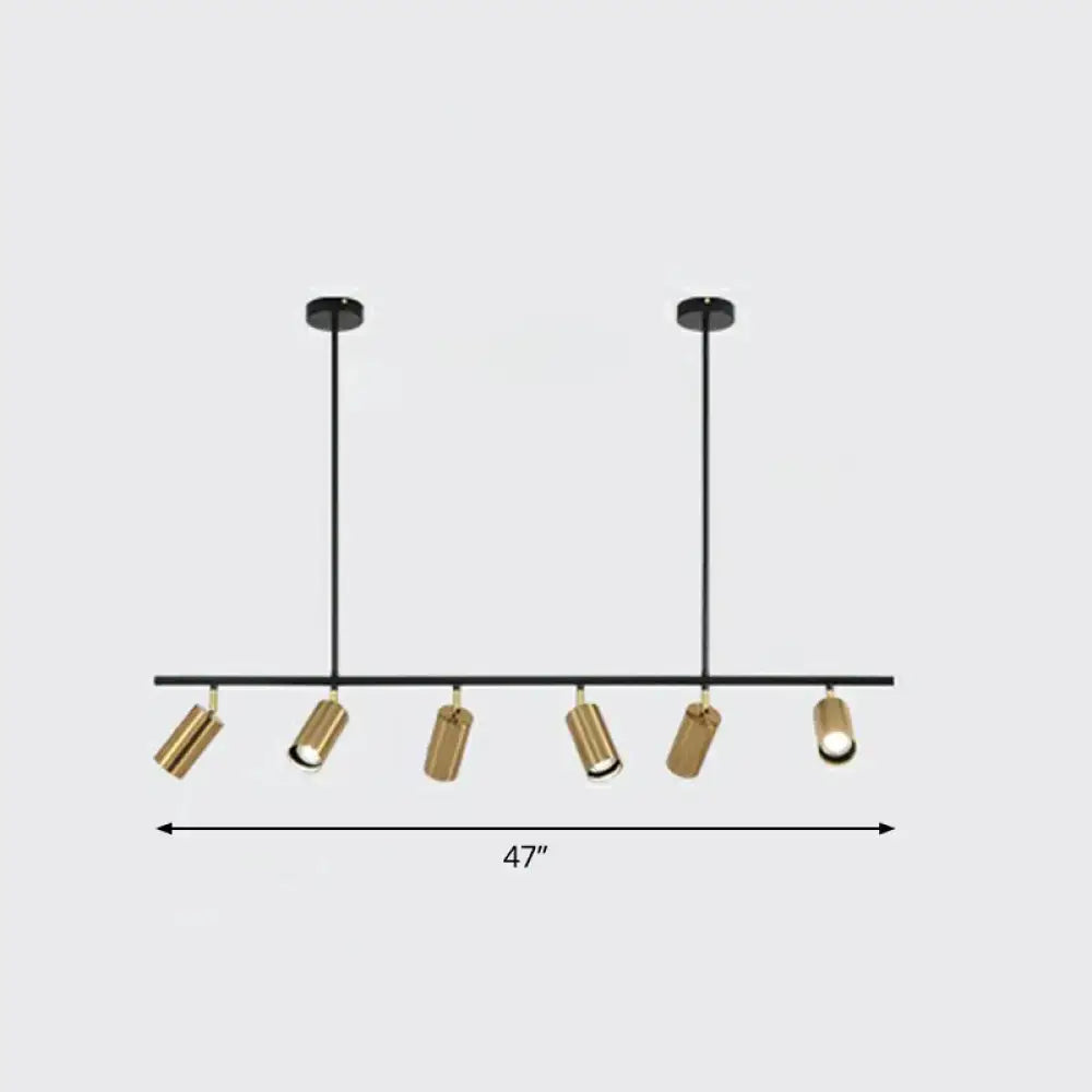 Modern black & brass metal island ceiling light dining room spotlight