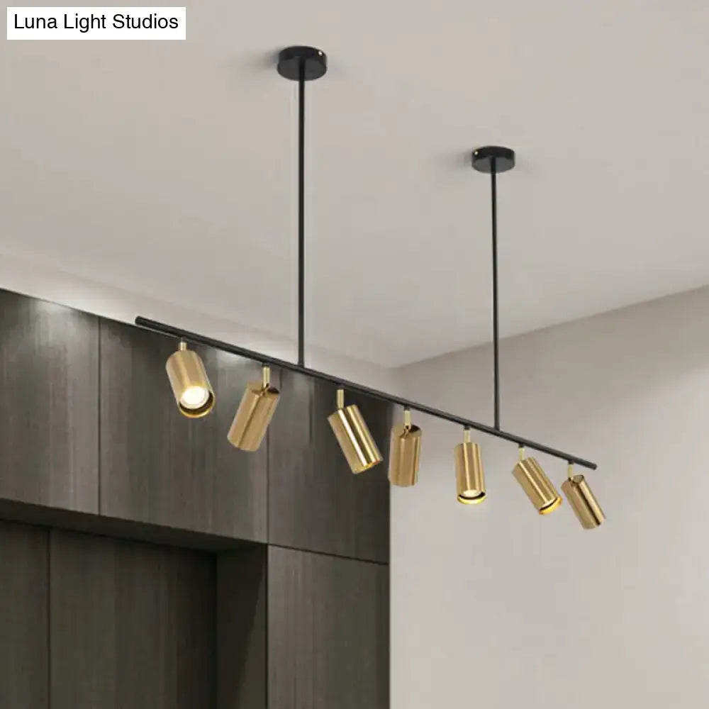 Modern black & brass metal island ceiling light dining room spotlight