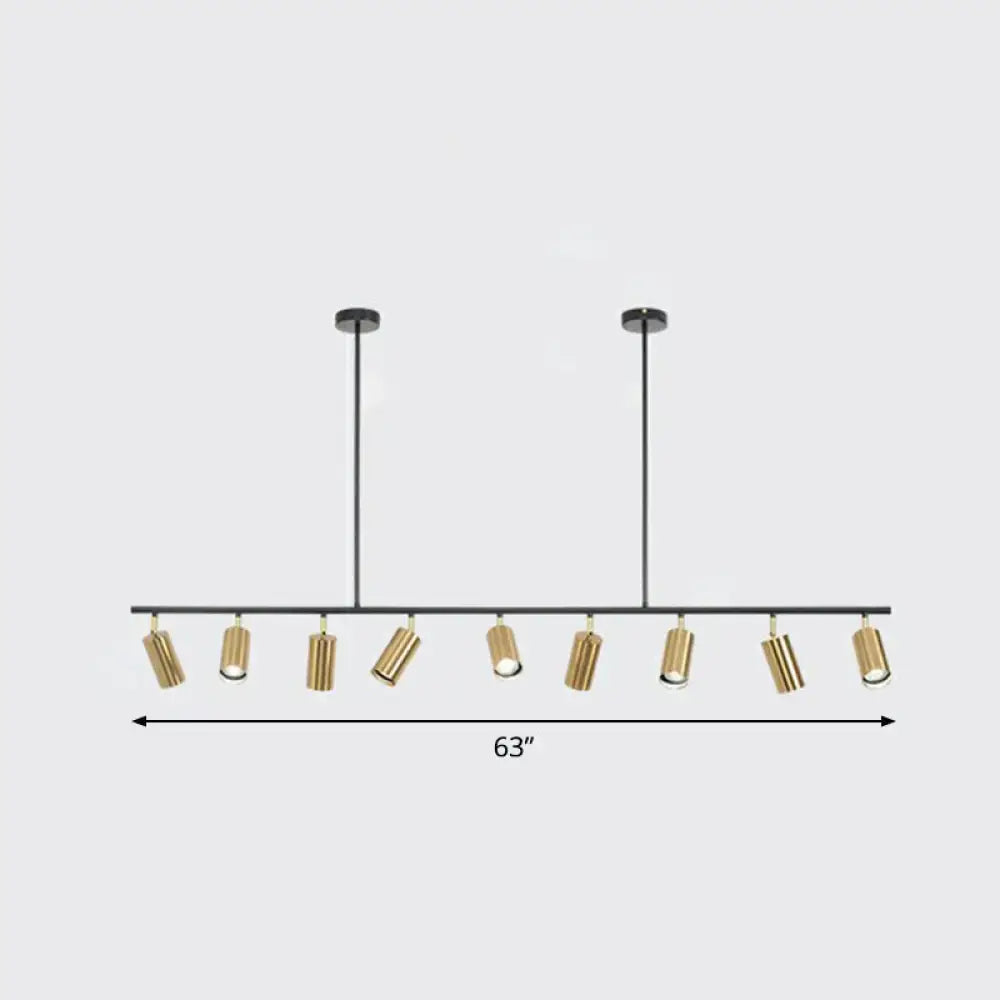Modern black & brass metal island ceiling light dining room spotlight