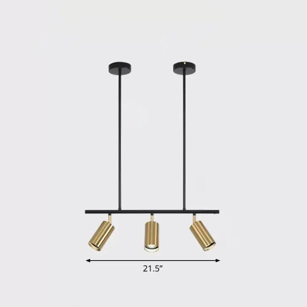 Modern black & brass metal island ceiling light dining room spotlight