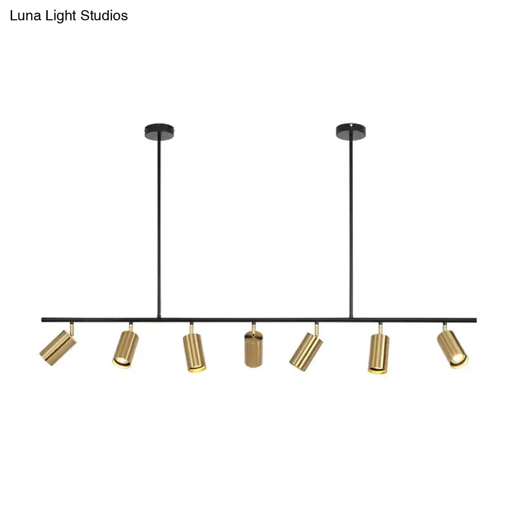 Modern black & brass metal island ceiling light dining room spotlight