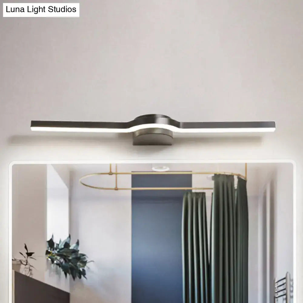 Modern black & brass slim line led vanity light bathroom warm light