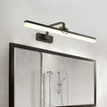 Modern black and brass wall vanity light with a sleek rectangular design for light metallic mirror bathroom cabinets