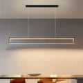 Modern black & bronze rectangular led pendant dining room white light