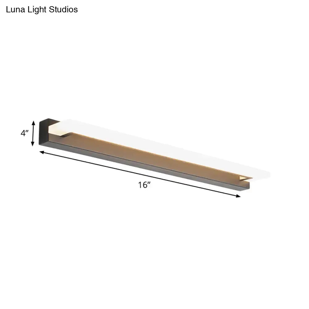 Modern black & brushed brass led bathroom light warm white light