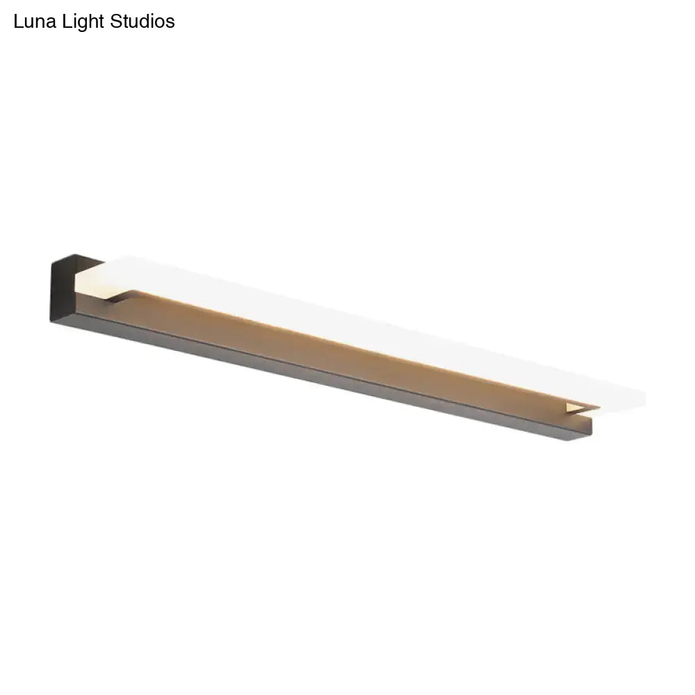 Modern black & brushed brass led bathroom light warm white light