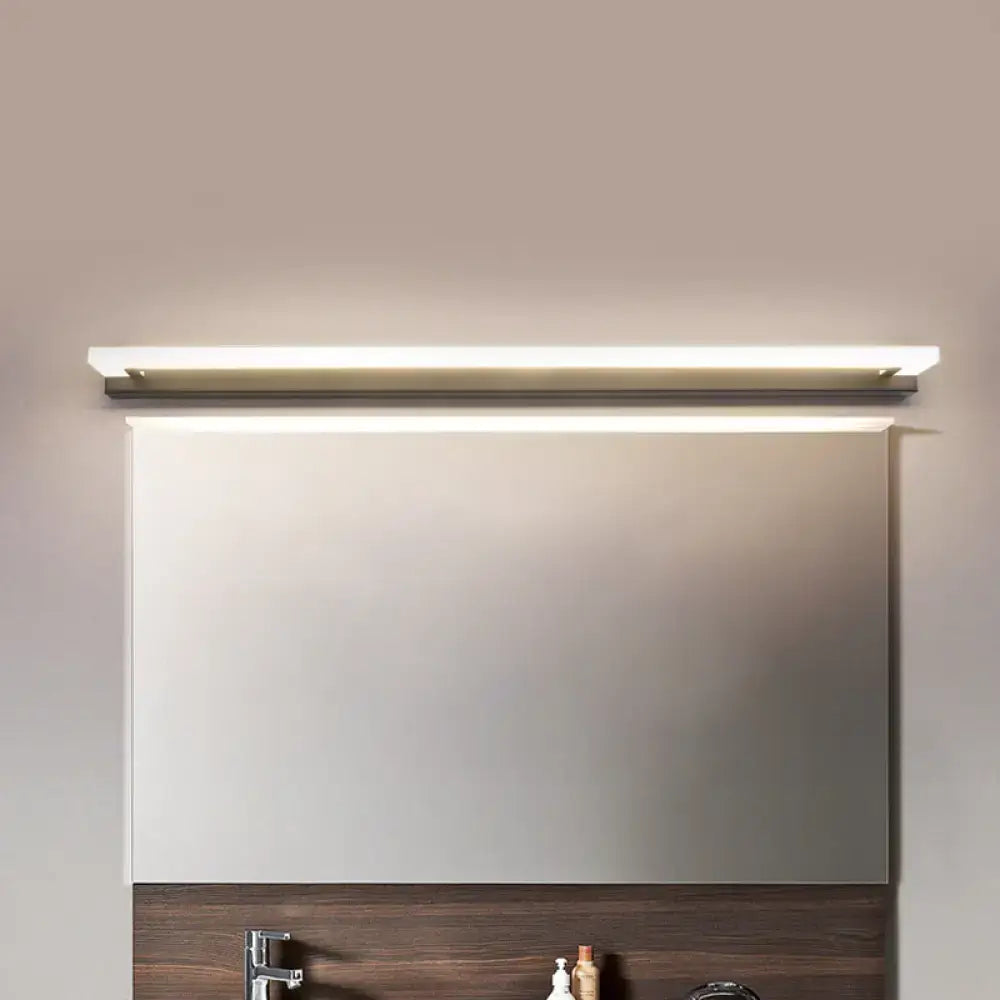 Modern black & brushed brass led bathroom light warm white light