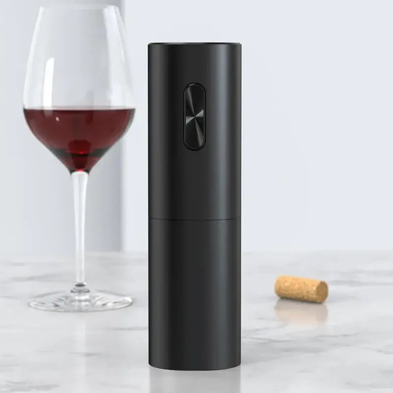 Modern black brushed metal electric wine opener kitchen accessory