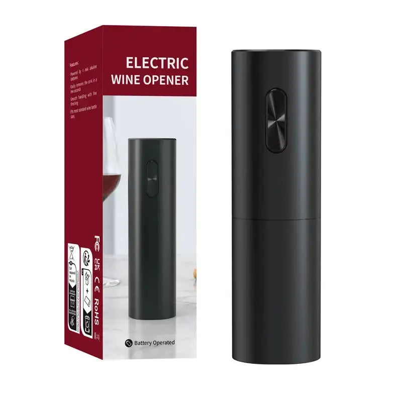 Modern black brushed metal electric wine opener kitchen accessory