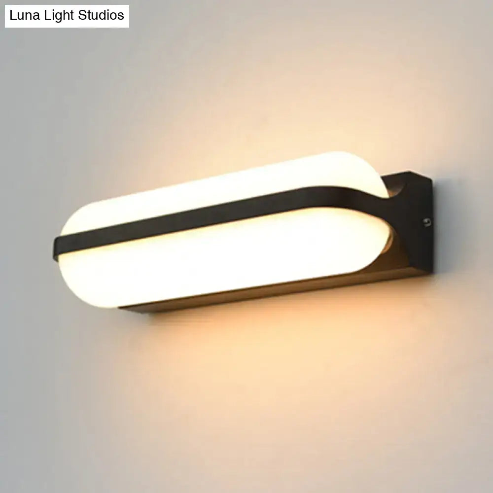 Modern black capsule flush wall sconce – bedroom led light