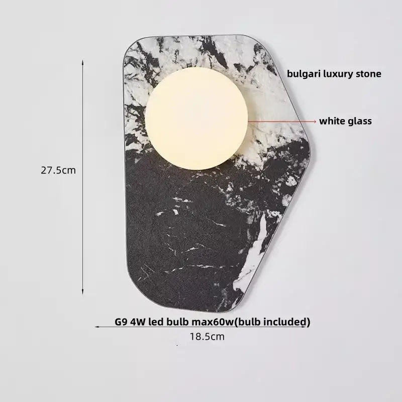 Modern black carbon steel led wall lamp with alabaster bedroom shade
