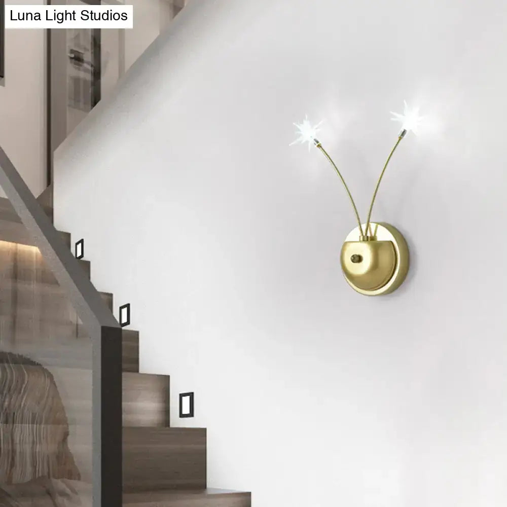 Modern black cast iron double globe wall sconce living room light
