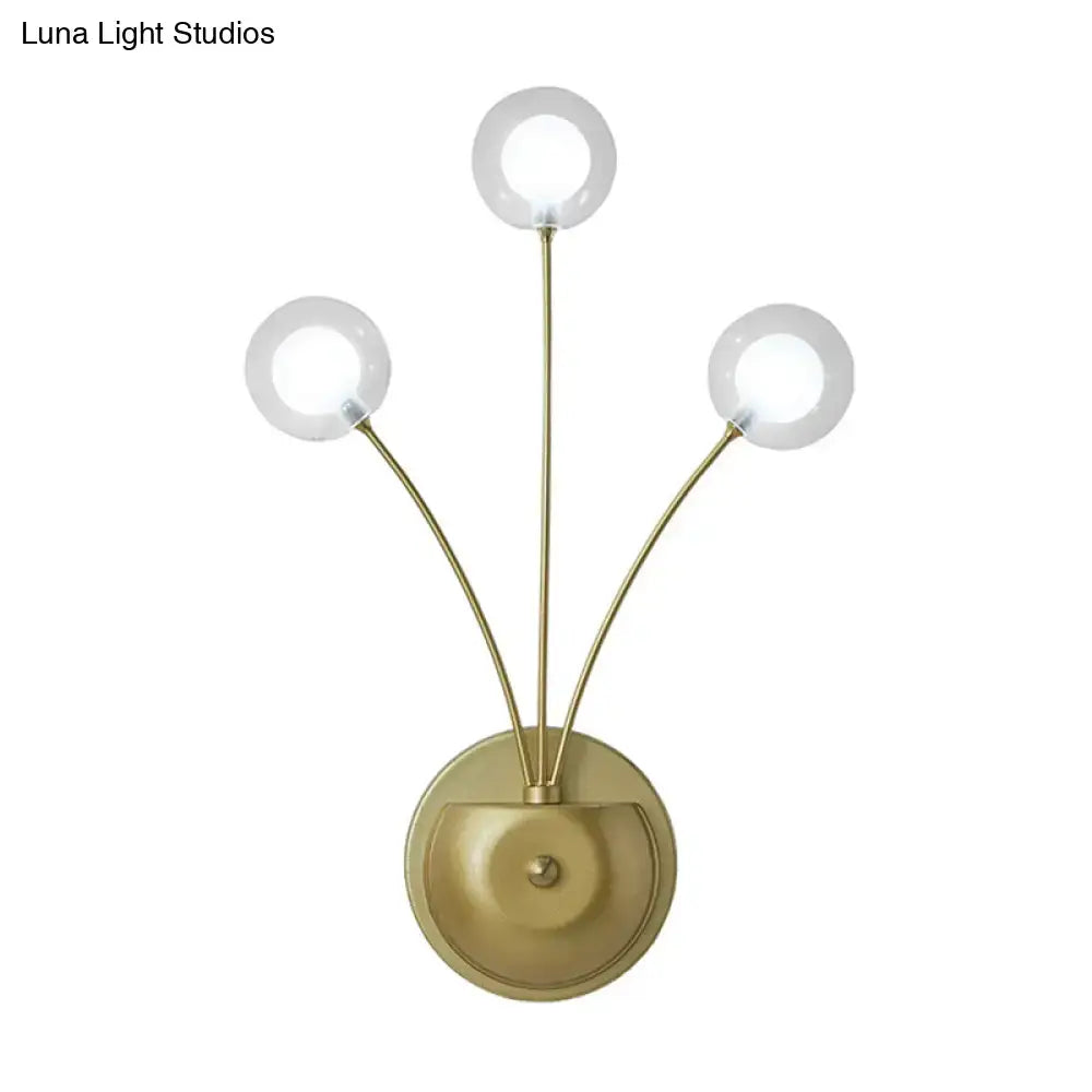 Modern black cast iron double globe wall sconce living room light