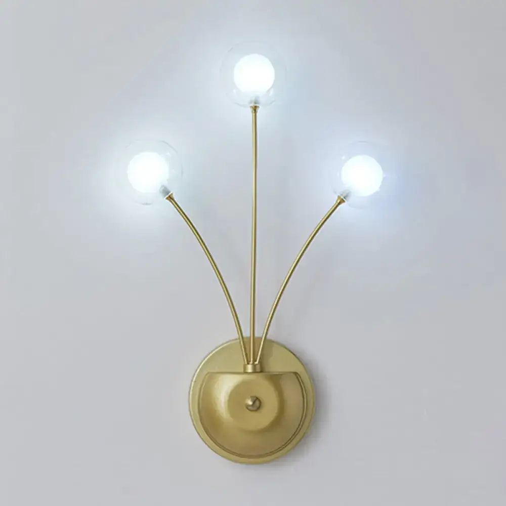 Modern black cast iron double globe wall sconce living room light