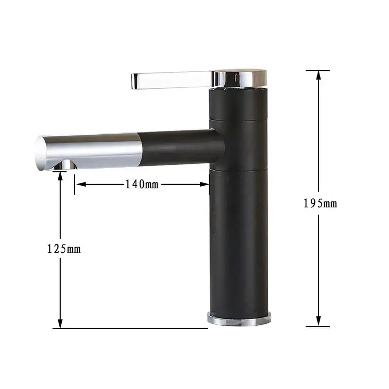 Modern black & chrome brass bathroom faucet vessel sink mixer