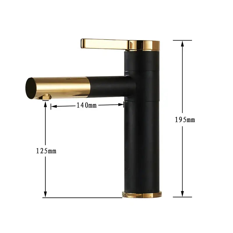 Modern black & chrome brass bathroom faucet vessel sink mixer