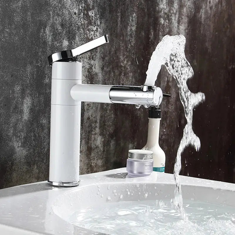 Modern black & chrome brass bathroom faucet vessel sink mixer