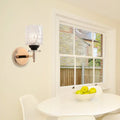 Modern black & chrome dimpled glass cylinder wall sconce bedroom light