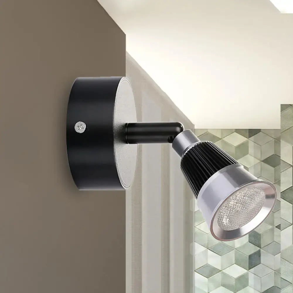 Modern black & chrome smd light wall light – bedroom rotatable sconce