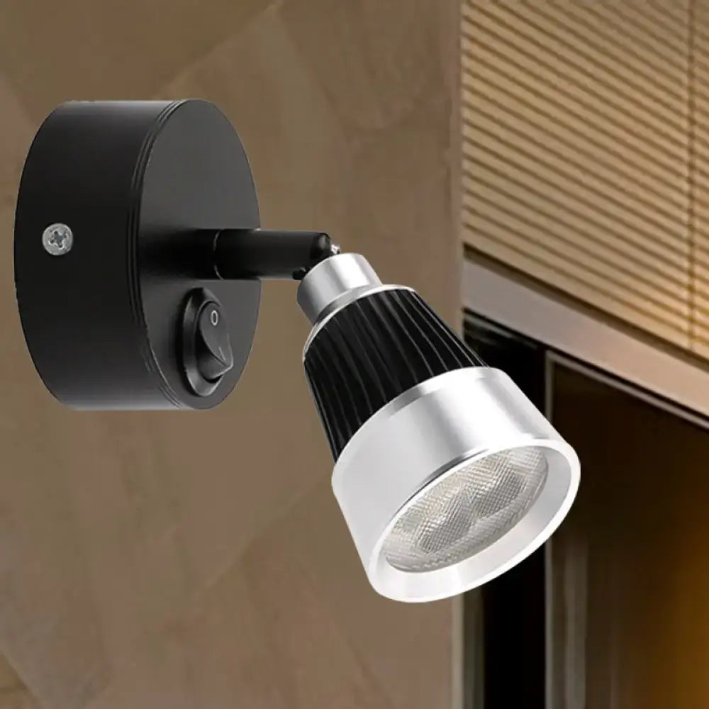 Modern black & chrome smd light wall light – bedroom rotatable sconce