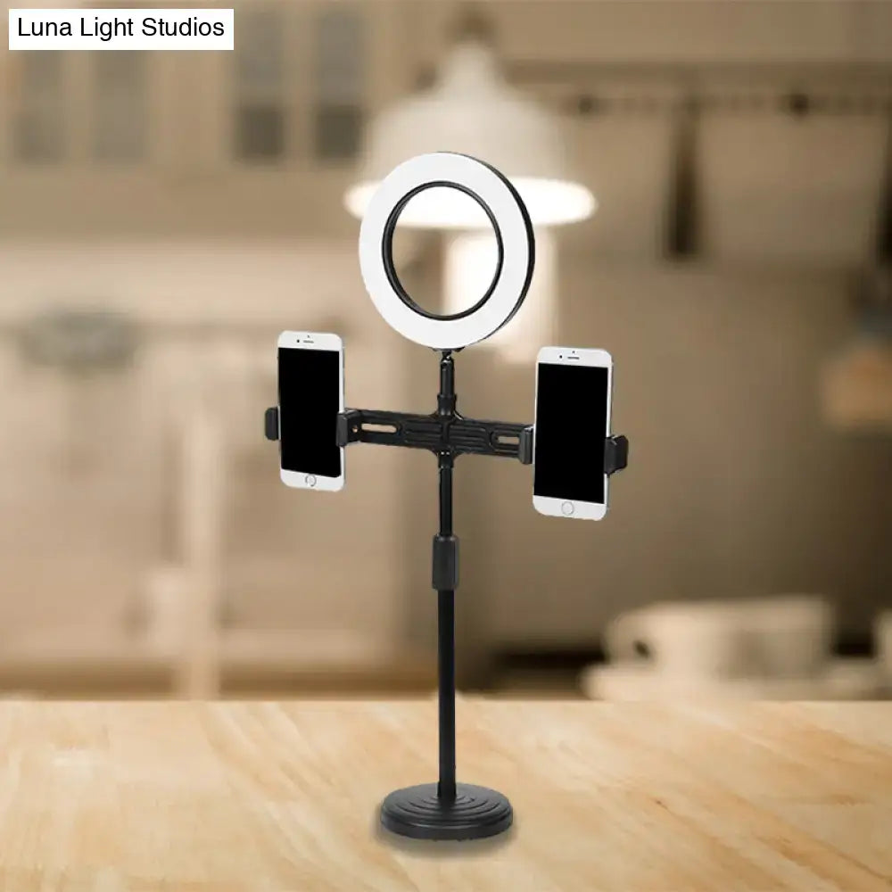 Modern black circle led wall light with usb port bedroom lamp