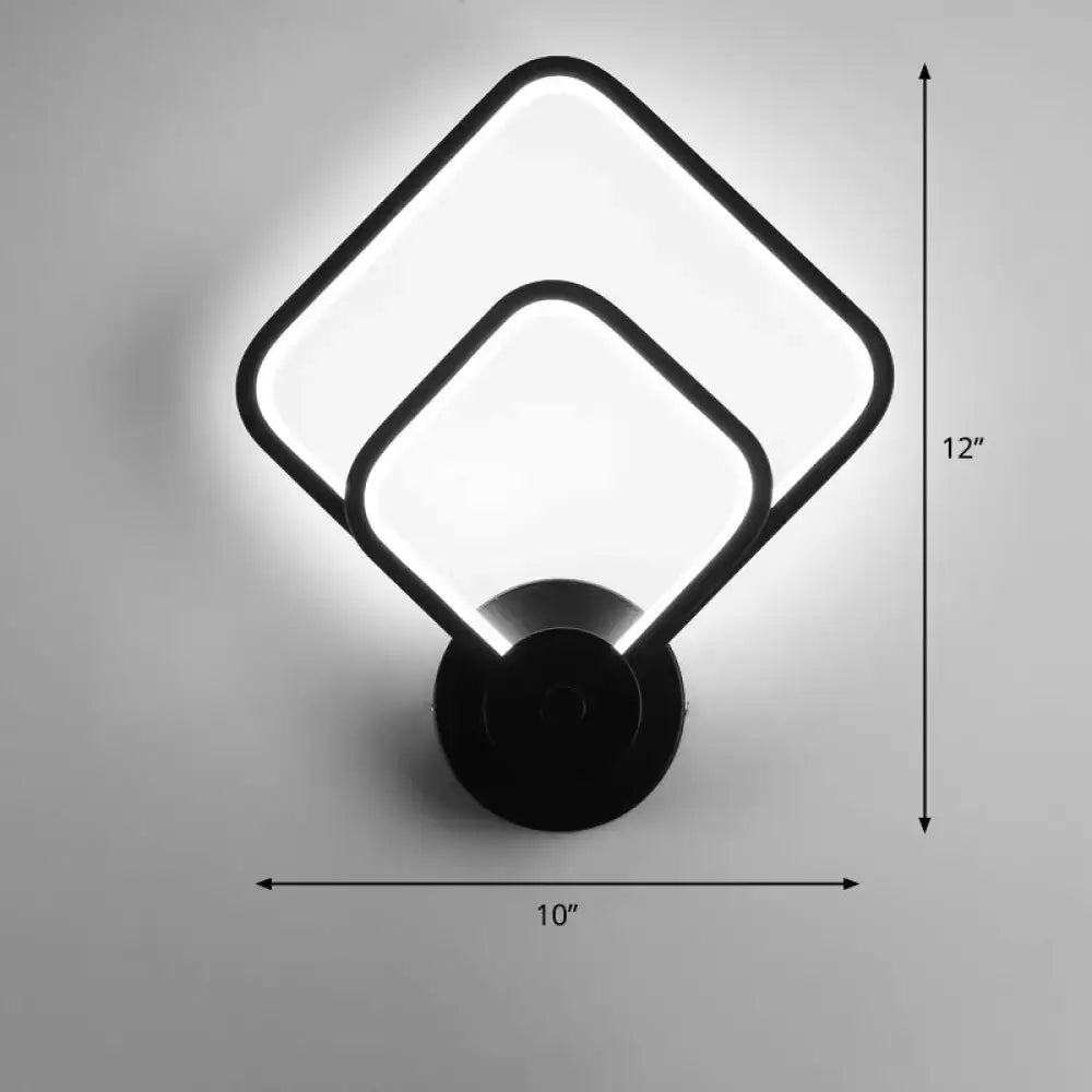 Modern black circular led light fixture – bedroom wall sconce