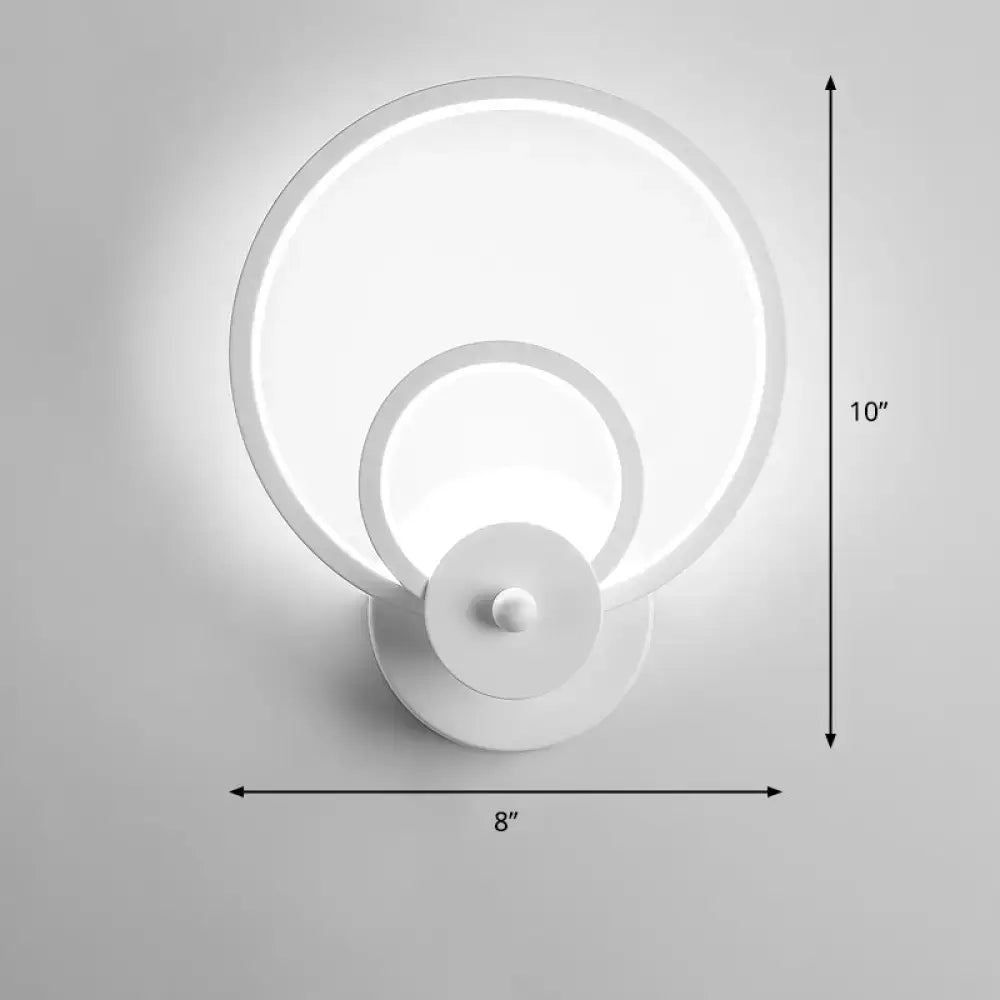 Modern black circular led light fixture – bedroom wall sconce