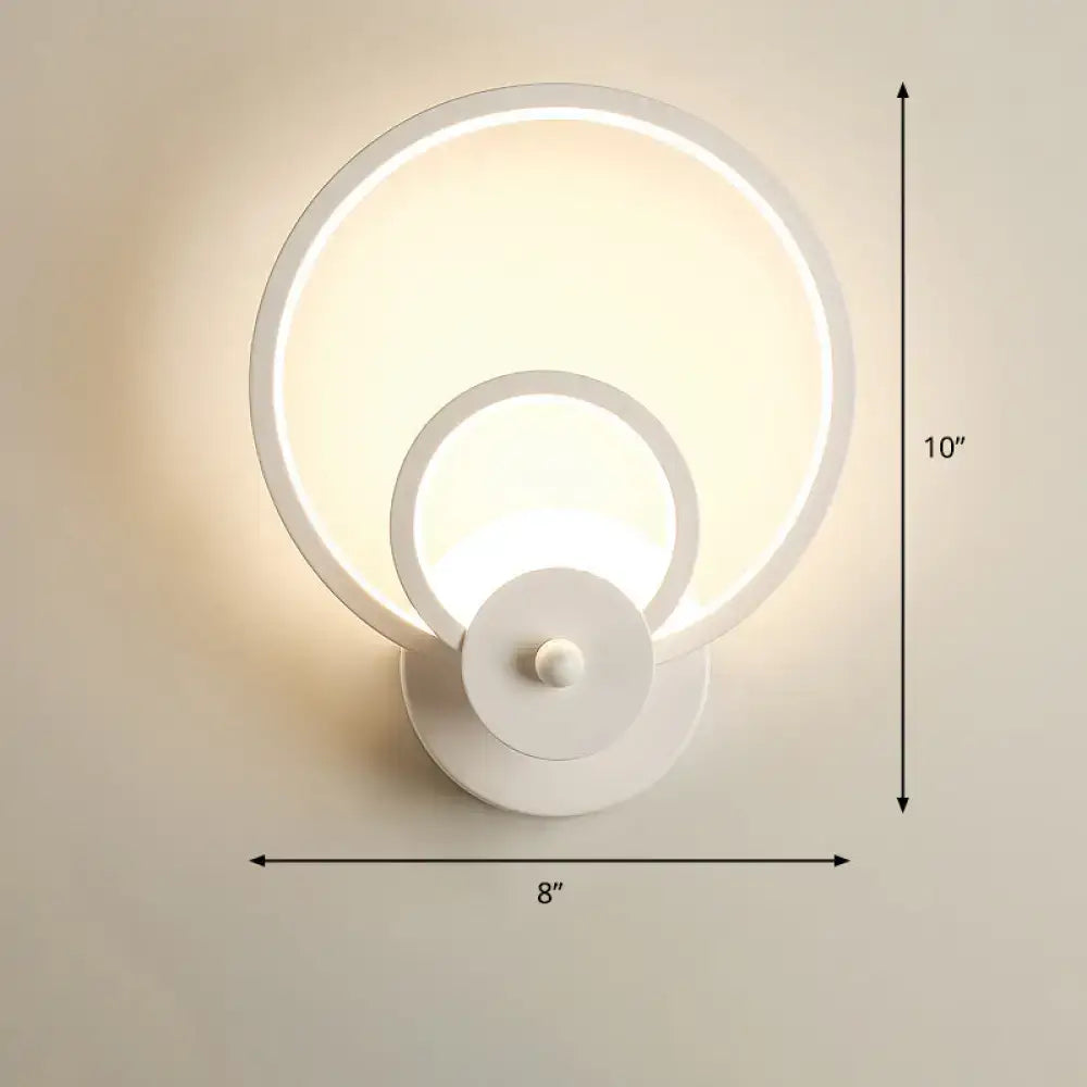 Modern black circular led light fixture – bedroom wall sconce