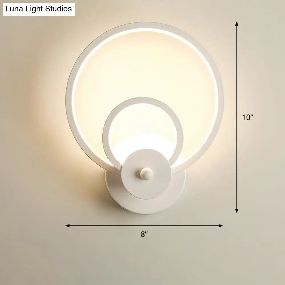 Modern black circular led light fixture – bedroom wall sconce