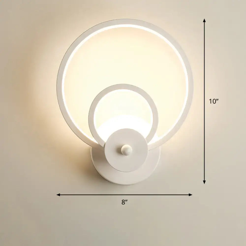 Modern black circular led light fixture – bedroom wall sconce