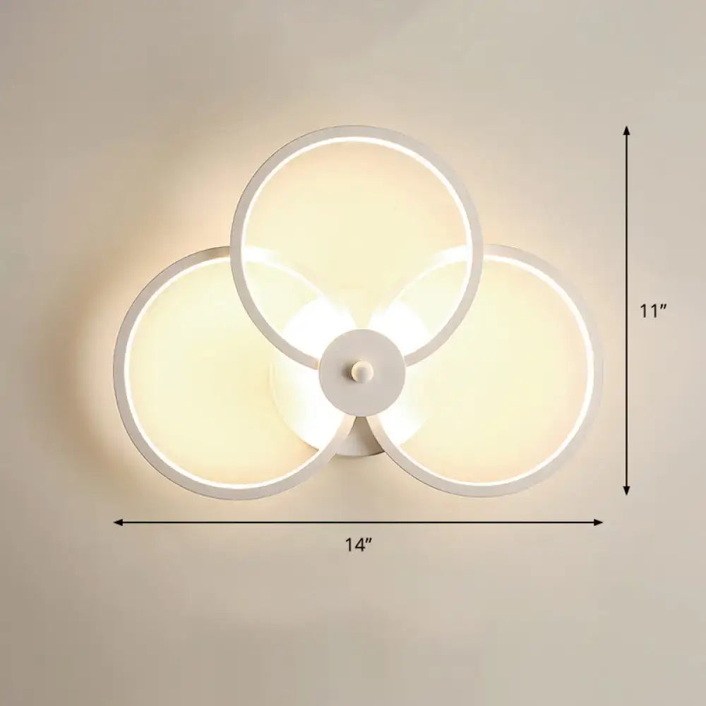 Modern black circular led light fixture – bedroom wall sconce