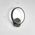 Modern black circular led wall sconce bedroom light fixture