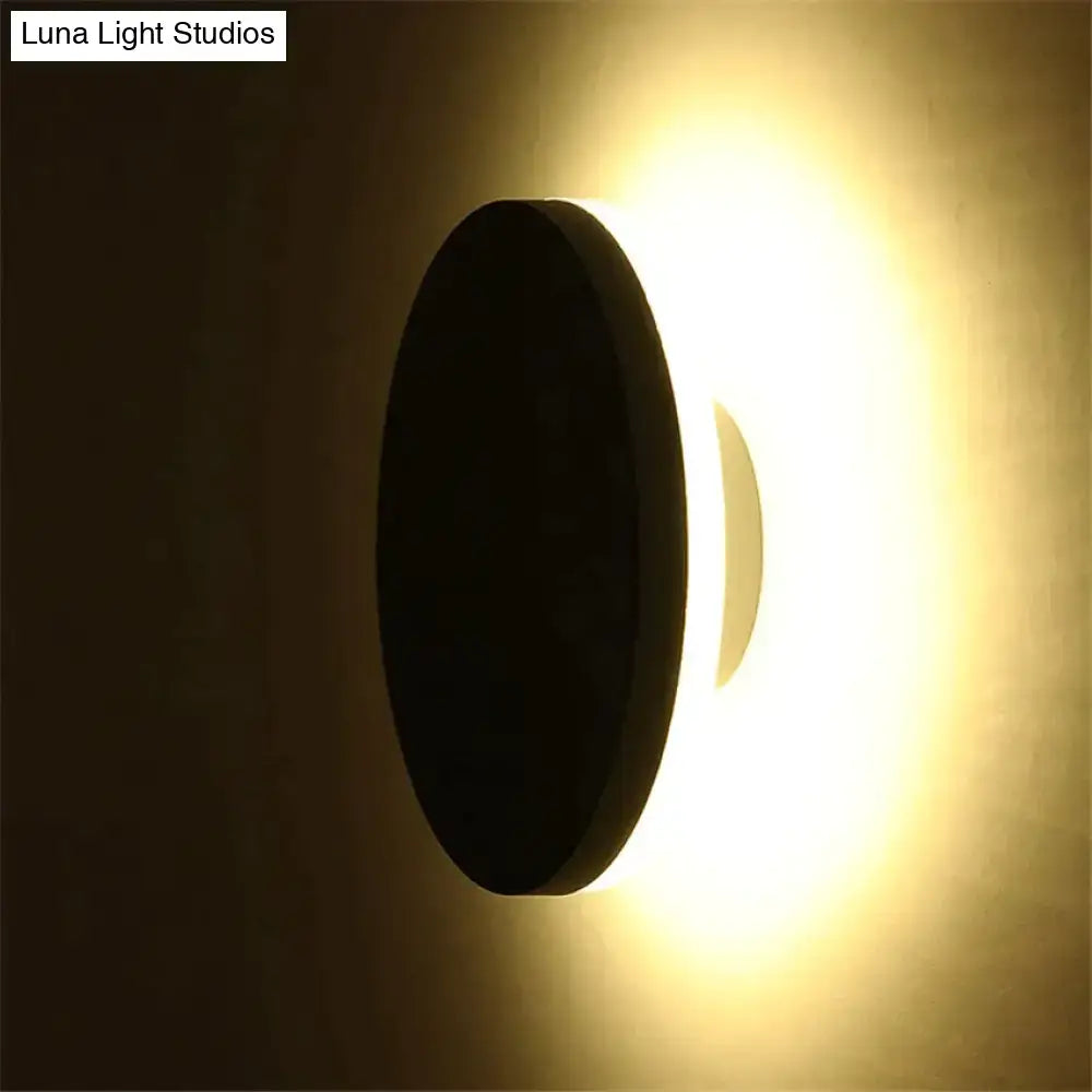 Modern black circular waterproof wall lamp bedroom three disc set