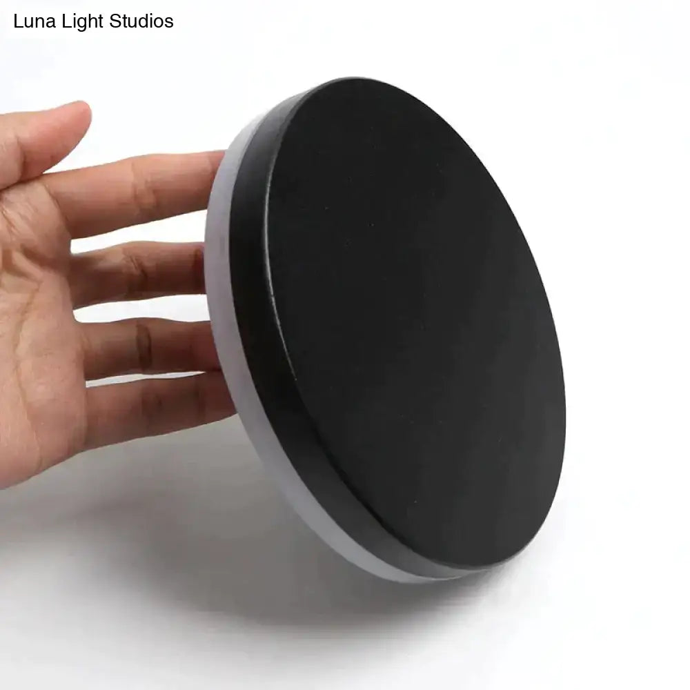 Modern black circular waterproof wall lamp bedroom three disc set