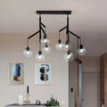 Modern black clear glass island pendant light dining room 110v-120v