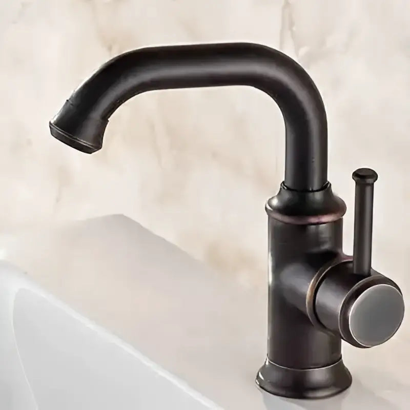 Modern black & copper basin faucet bathroom hot cold mixer tap