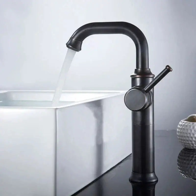 Modern black & copper basin faucet bathroom hot cold mixer tap