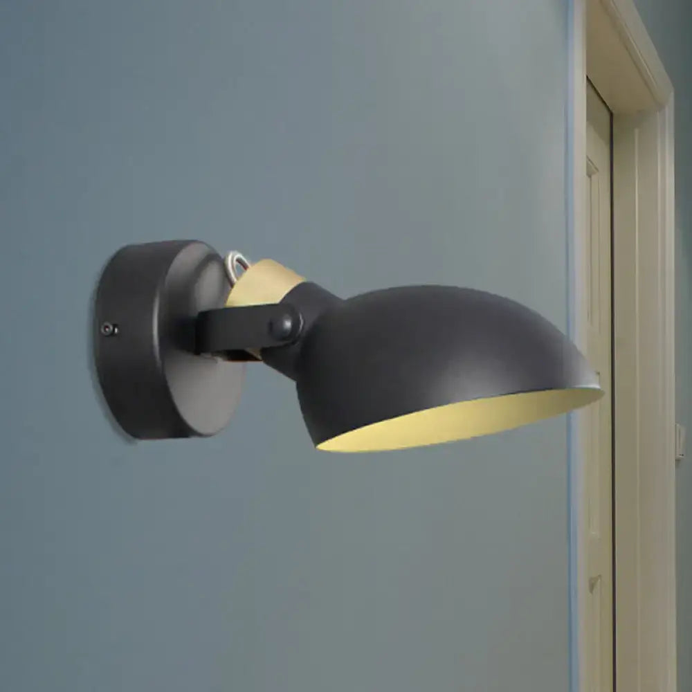 Modern black & cream adjustable wall sconce light bedroom lamp