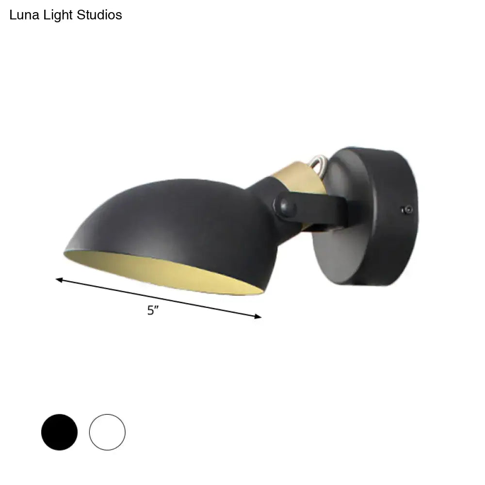 Modern black & cream adjustable wall sconce light bedroom lamp